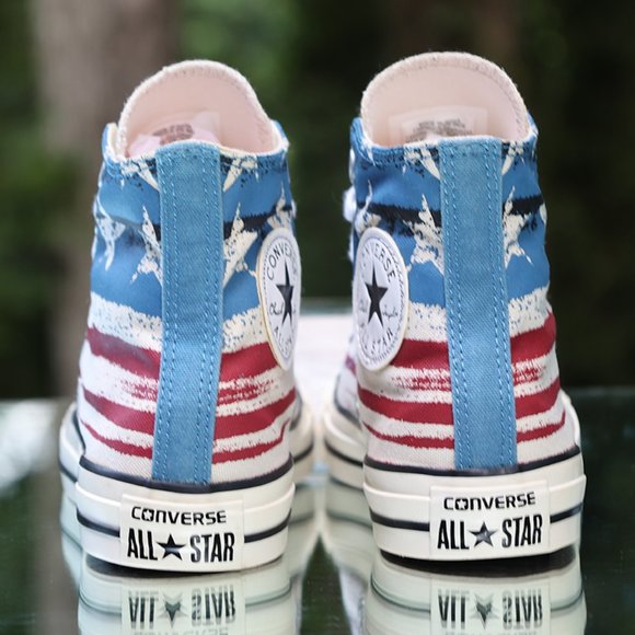 Converse Chuck Taylor All-Star Hi USA Flag Men’s Size 6.5 - Picture 10 of 13